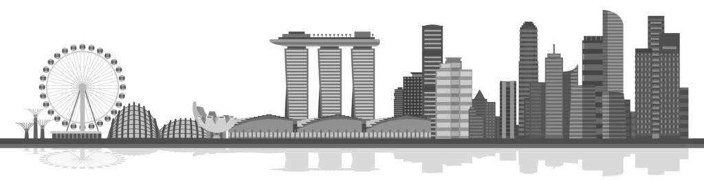 Singapore Skyline b&w